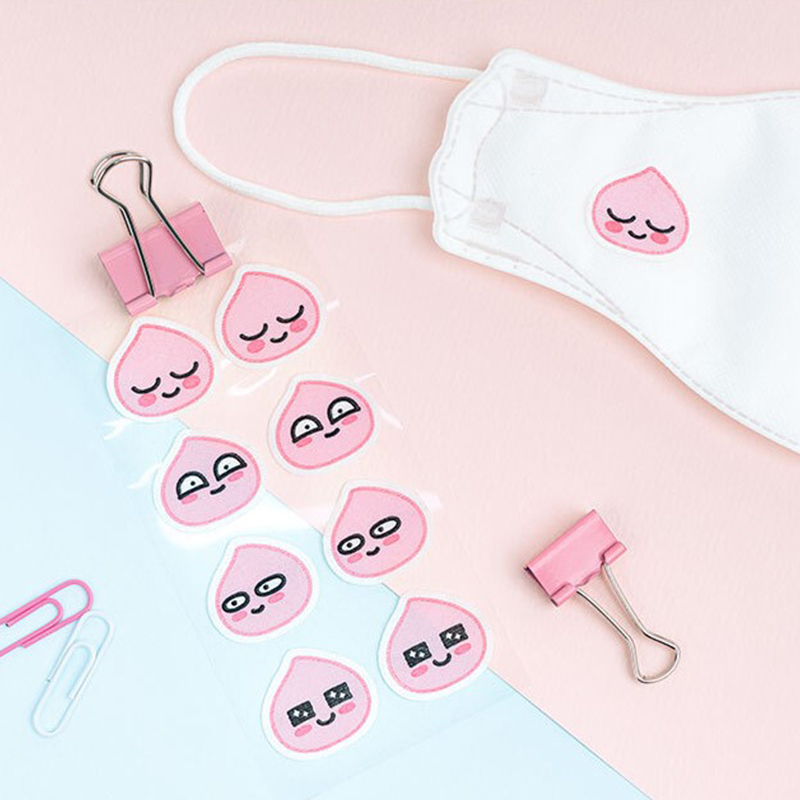 Miếng dán khử mùi hình nhân vật Apeach từ Kakao Friends với các biểu cảm khuôn mặt dễ thương khác nhau.