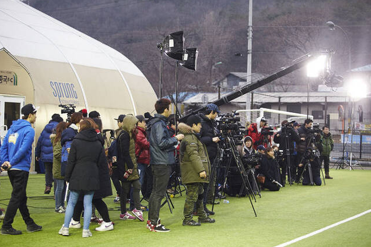 Korean staff working on a film crew