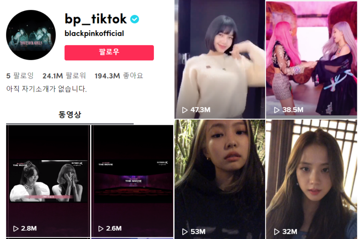 Blackpink - @bp_tiktok - Top 10 tài khoảng tiktok Hàn Quốc có nhiều người follow nhất