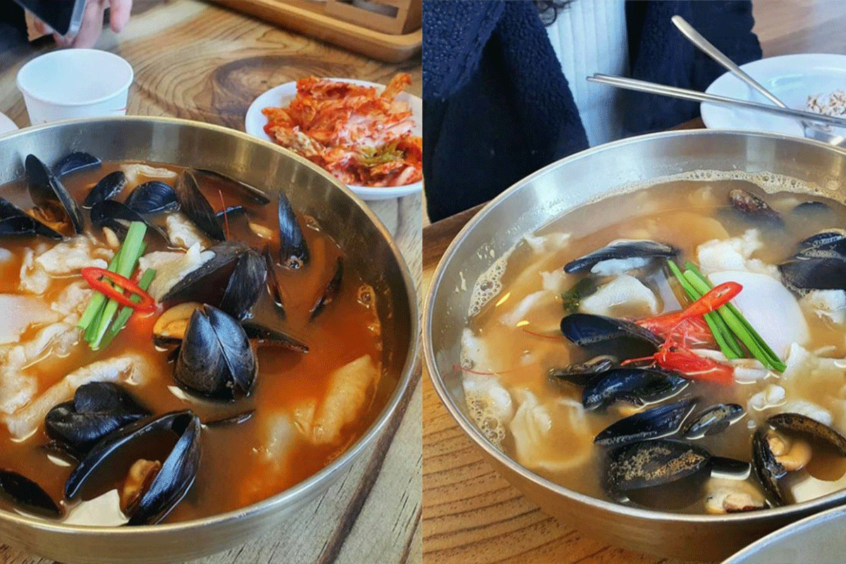 Seafood Sujebi in Samcheok