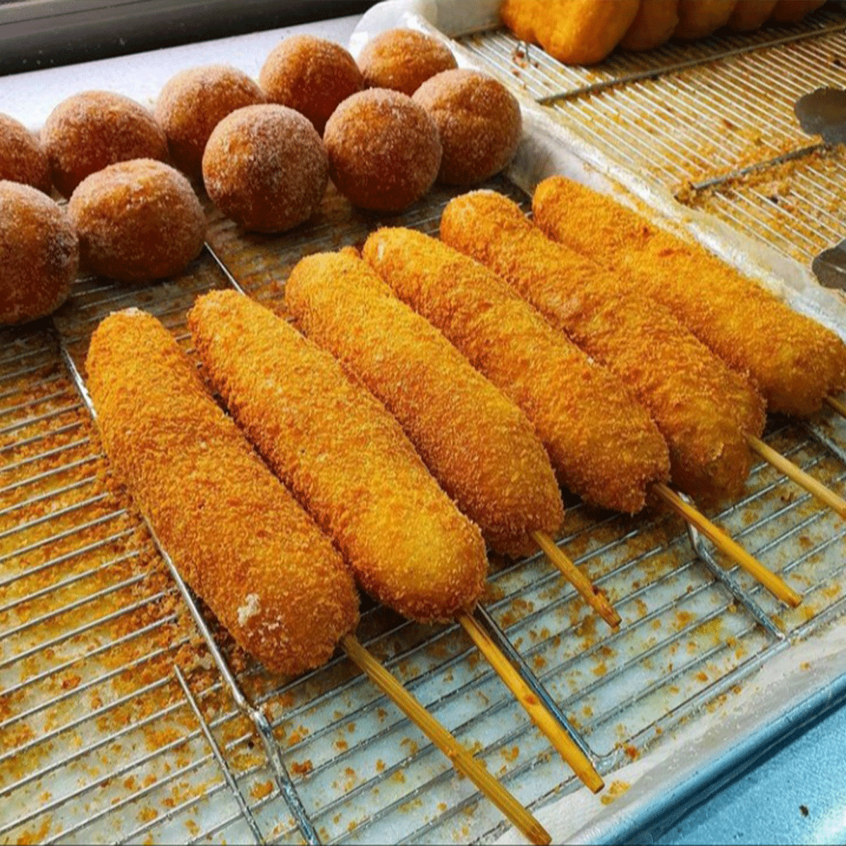 Doughnut balls and hotdogs