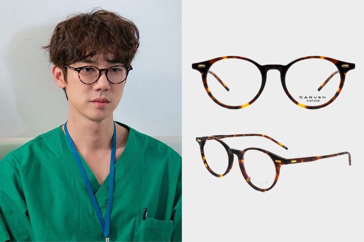 korean drama hospital playlist glasses, Ahn Jeong Won, Yoo Yeon Seok, CARVEN eyewear RISE col.04
