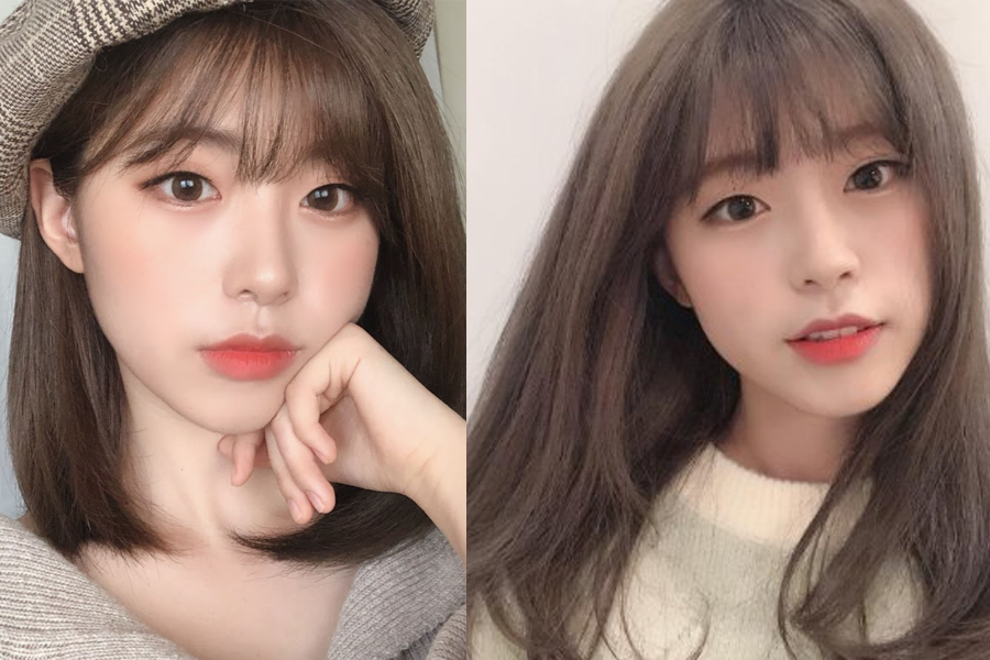 韩国时尚YouTuber 도영도영이展示了优雅的发型搭配以及米黄色毛衣，完美诠释韩系甜美风格。