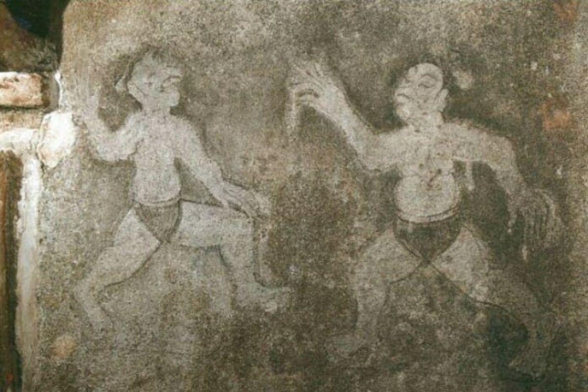 Bức tranh tường cổ mô tả các động tác võ thuật tại Hàn Quốc, minh chứng về sự phát triển lâu đời của Taekwondo.