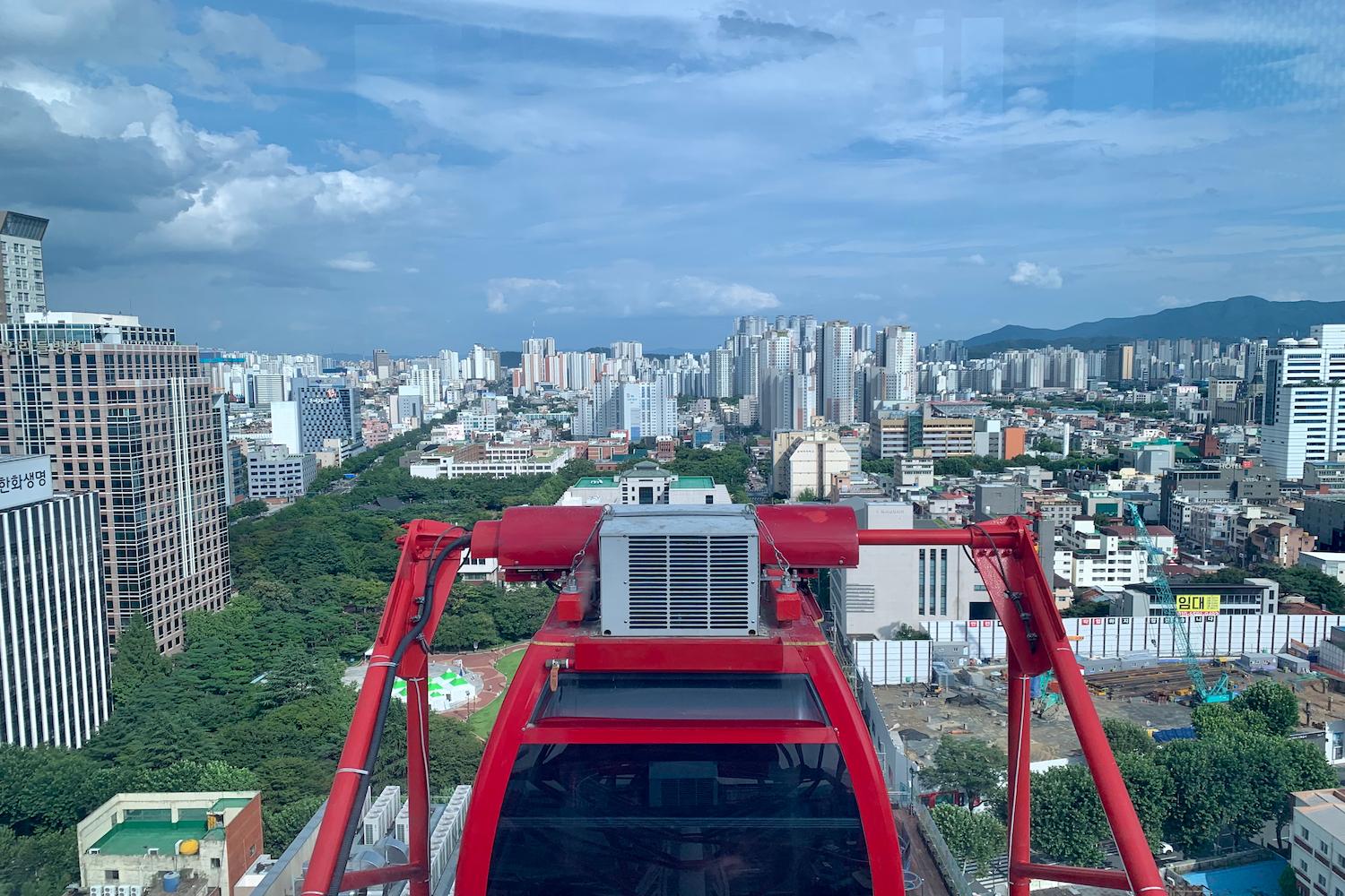 On top of the Ferris wheel at sparkland