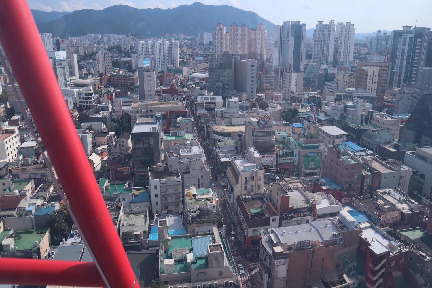 The view of Daegu from the Ferris wheel at Sparkland