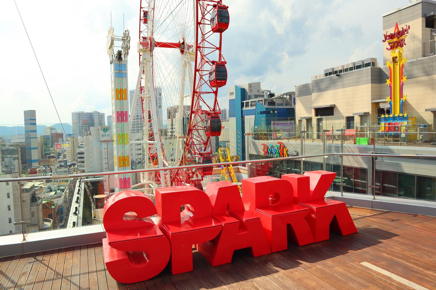 Spark sign at Sparkland