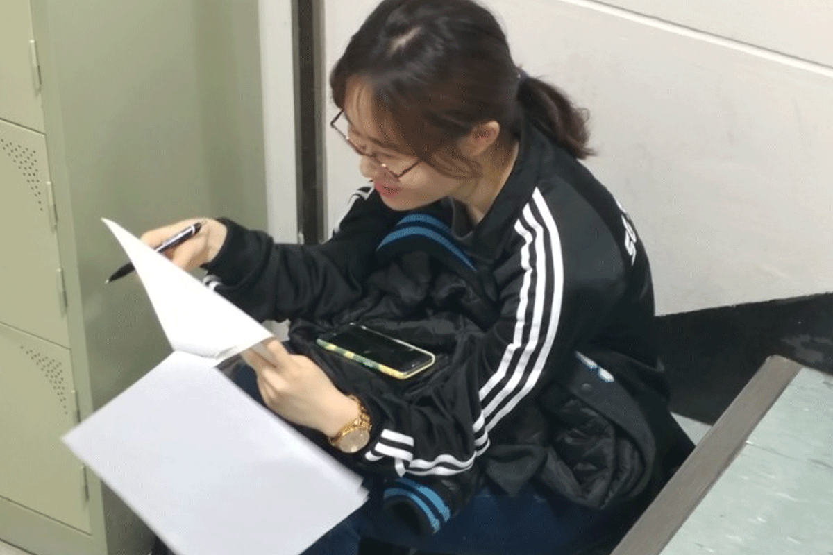 korean student studying