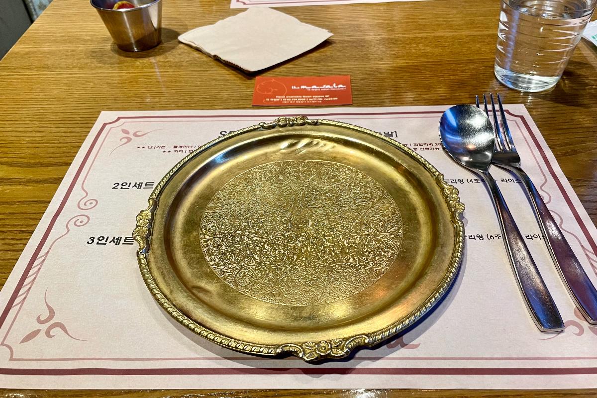 The Masala in Myeongdong place setting
