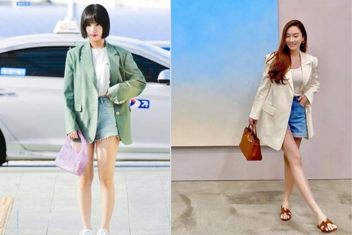 gfriend eunha, jesscica mặc áo blazer, xu hướng thời trang mùa thu Hàn Quốc 2021