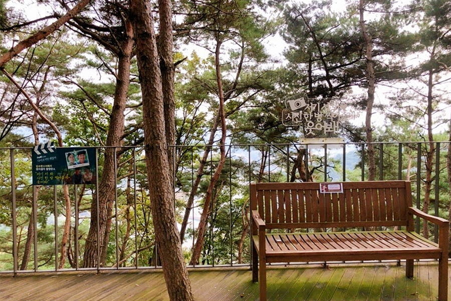 原州小金山懸索吊橋的景色，艮峴觀光地的一部分