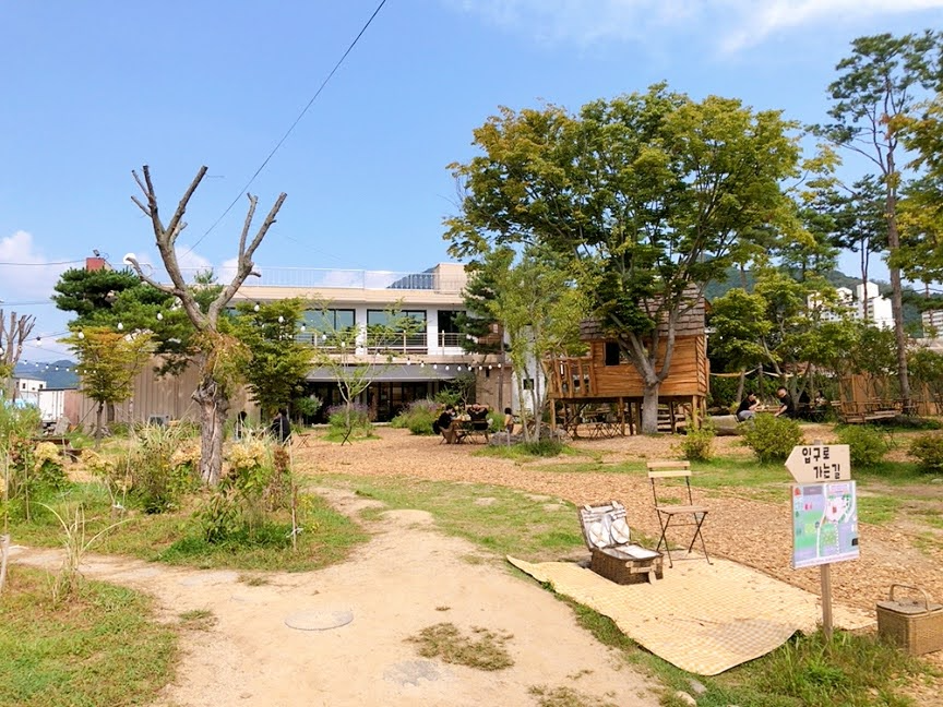 Famous Gangwondo Cafes: Gamzabatt outdoor area