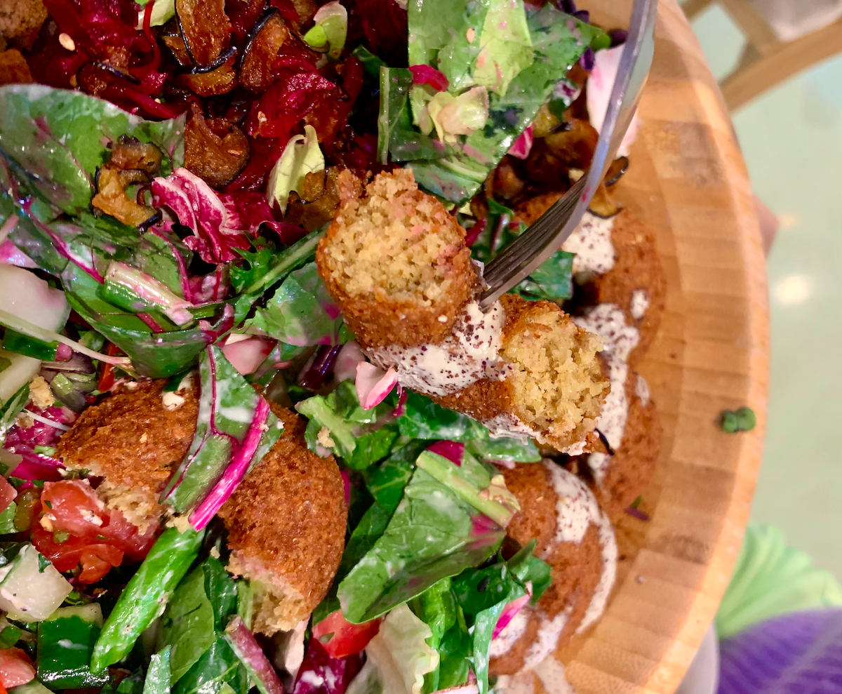 korea seoul hongdae yeonnam vegan restaurant plant, falafel salad bowl