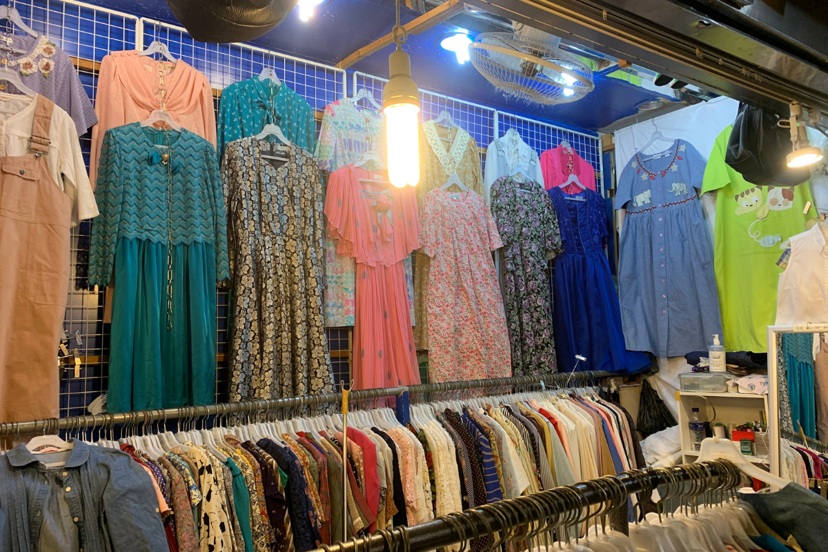 Clothing display at Gwangjang Market