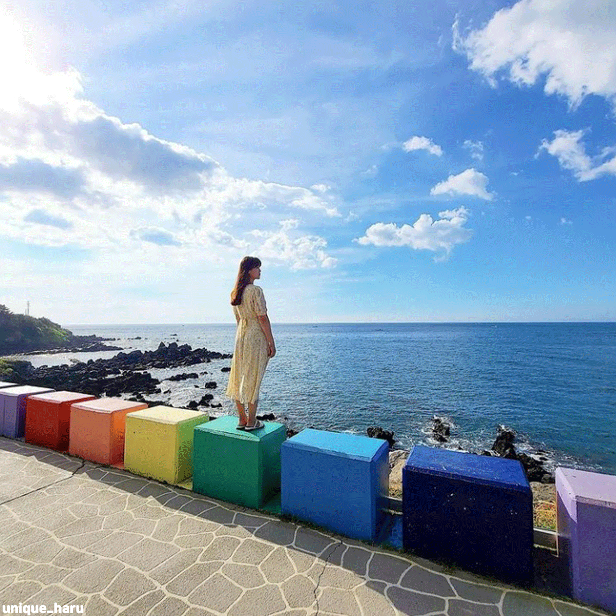 jeju dodudong rainbow coastal road, travel korea, photo spot