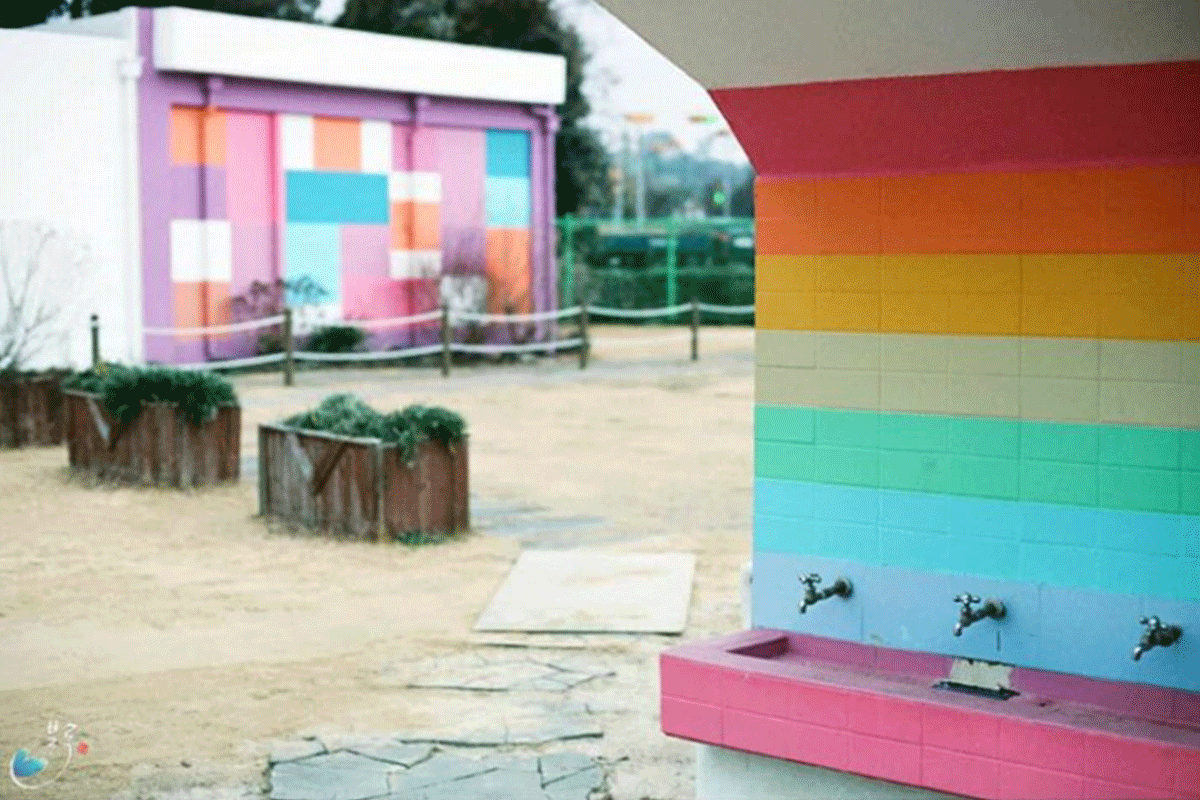 travel korea, rainbow photo spot, jeju island deoreok elementary school