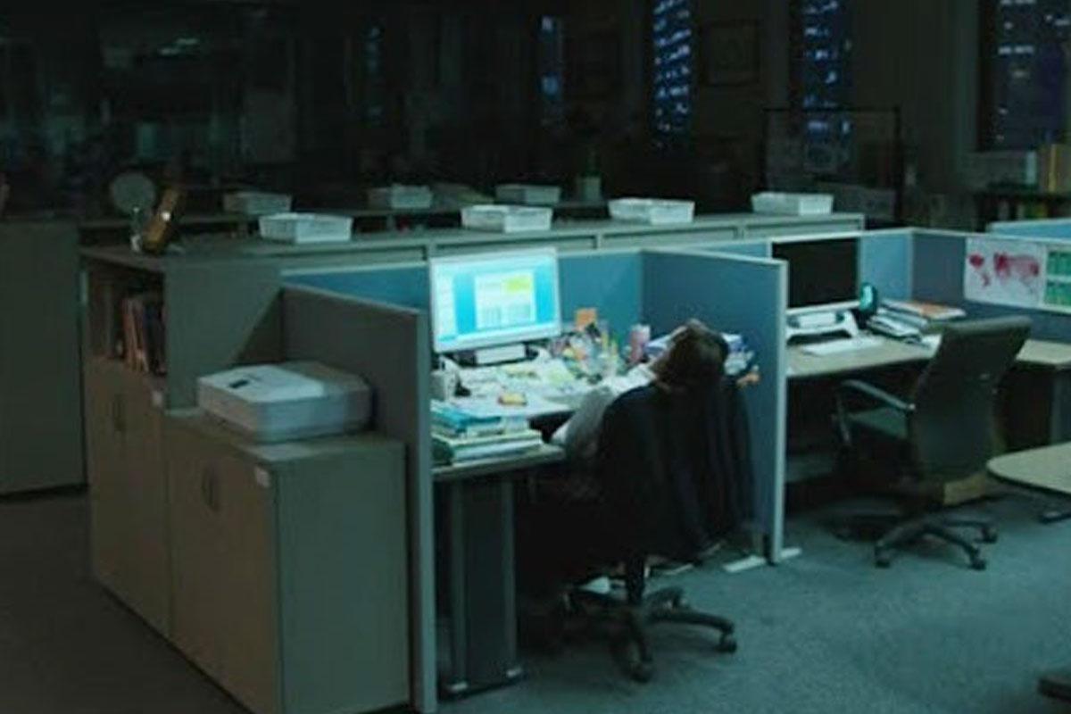 Empty office late at night