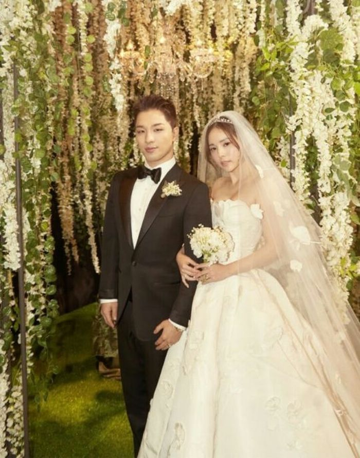big bang taeyang min hyorin wedding photo, expecting child