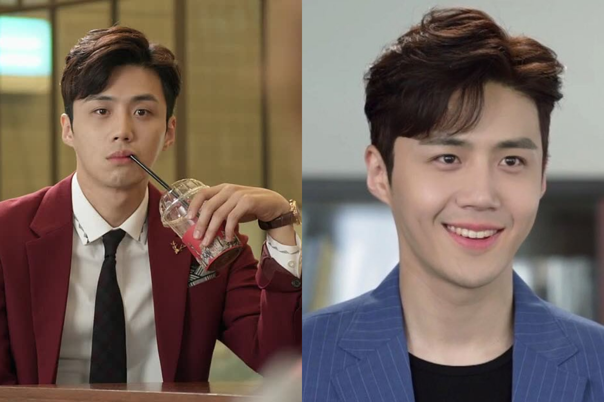 Ким Сон Хо в сериале 'Самый сильный курьер', персонаж в элегантном костюме, стильные офисные интерьеры, 2017 год