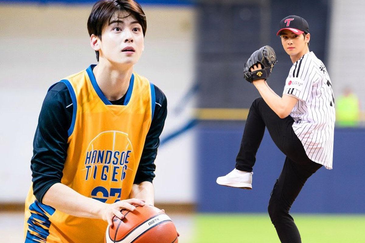 kpop idol astro cha eunwoo playing sports, slang choi choi cha cha 최최차차