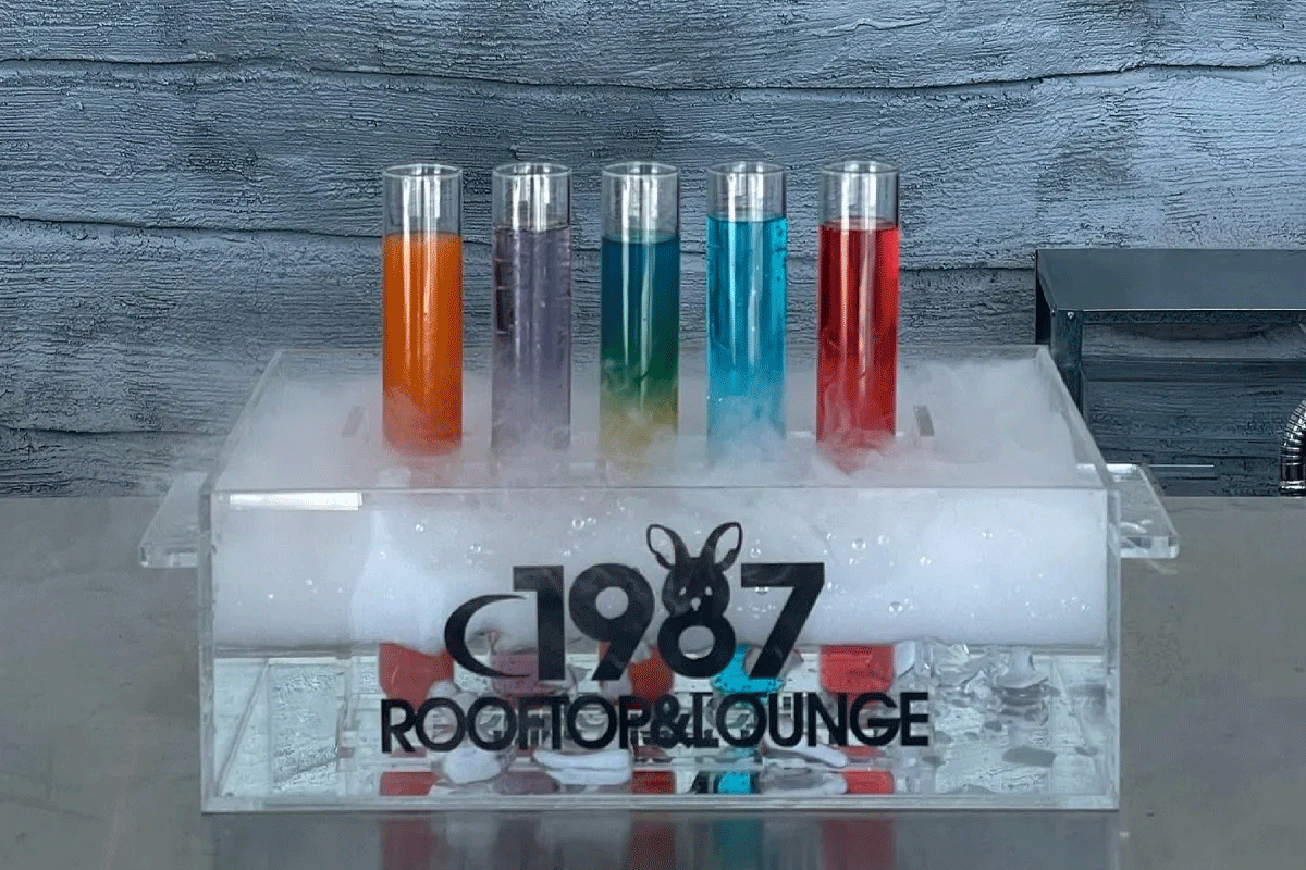 gijang busan korea, 1987 rooftop lounge welcome potion drink