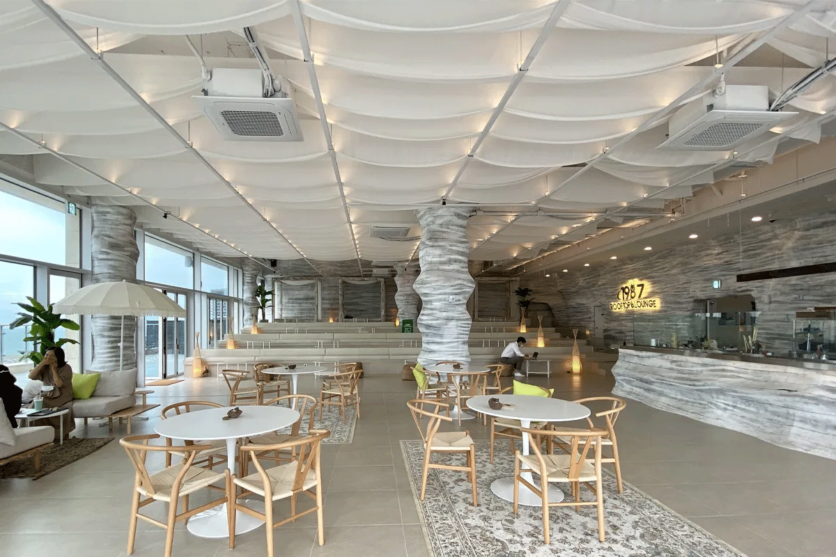 gijang busan korea, 1987 rooftop lounge interior