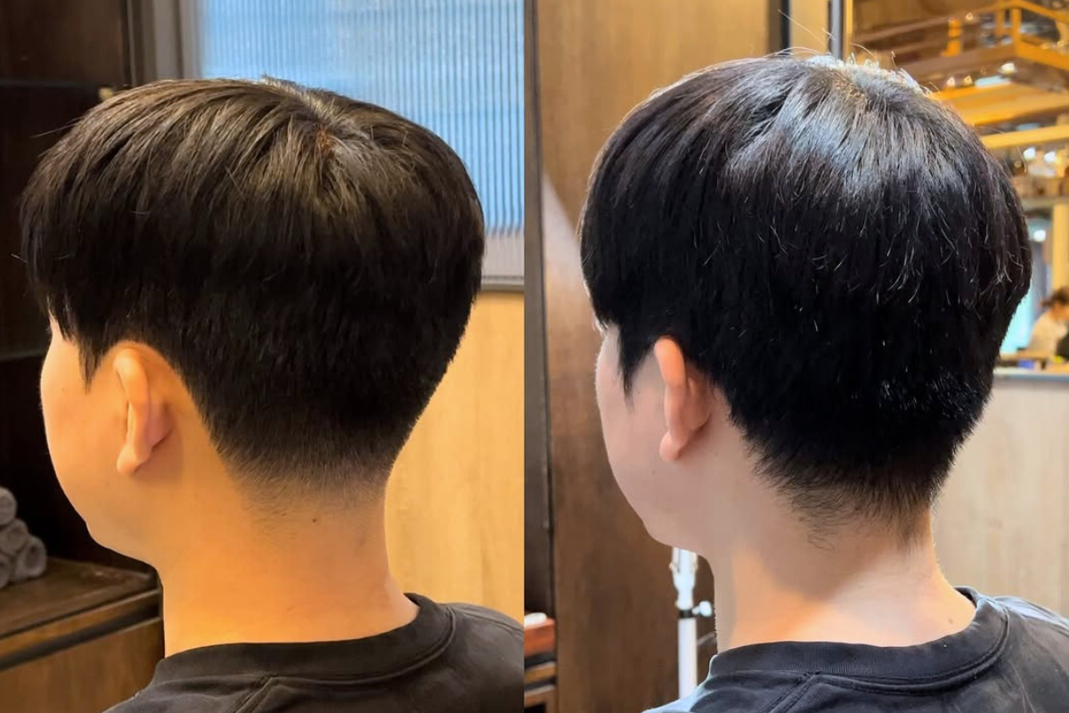 江南C.PLOT沙龍中男性創意髮型的成果展示。