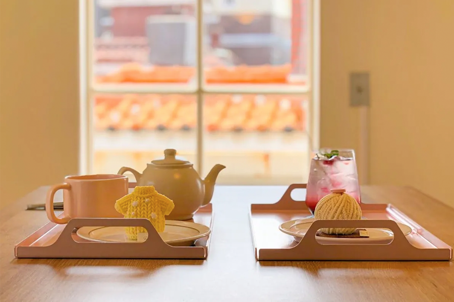 韓國首爾LE MONTBLANC咖啡廳的創意甜點，造型如同毛線球和織物