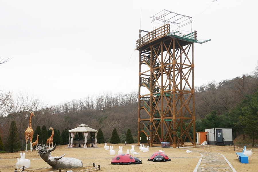 강화 레포츠파크의 집라인 구조물 – 다양한 야외 활동을 즐길 수 있는 강화도 레포츠파크