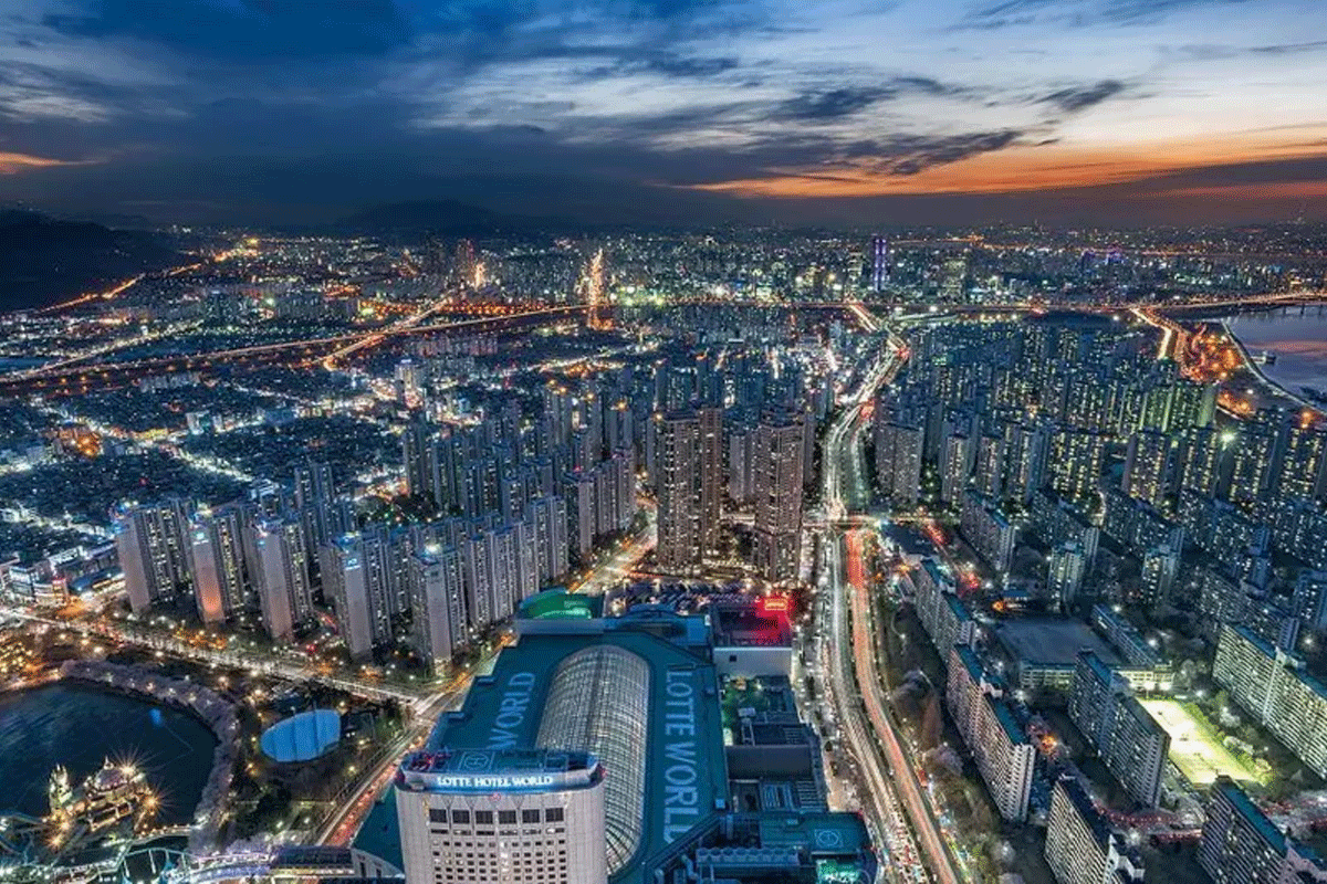 view nhìn từ Lotte World Tower SEOUL SKY 롯데타워 서울 스카이 - Tổng hợp các trải nghiệm thú vị độc đáo chỉ có ở Jamsil bạn không nên bỏ lỡ