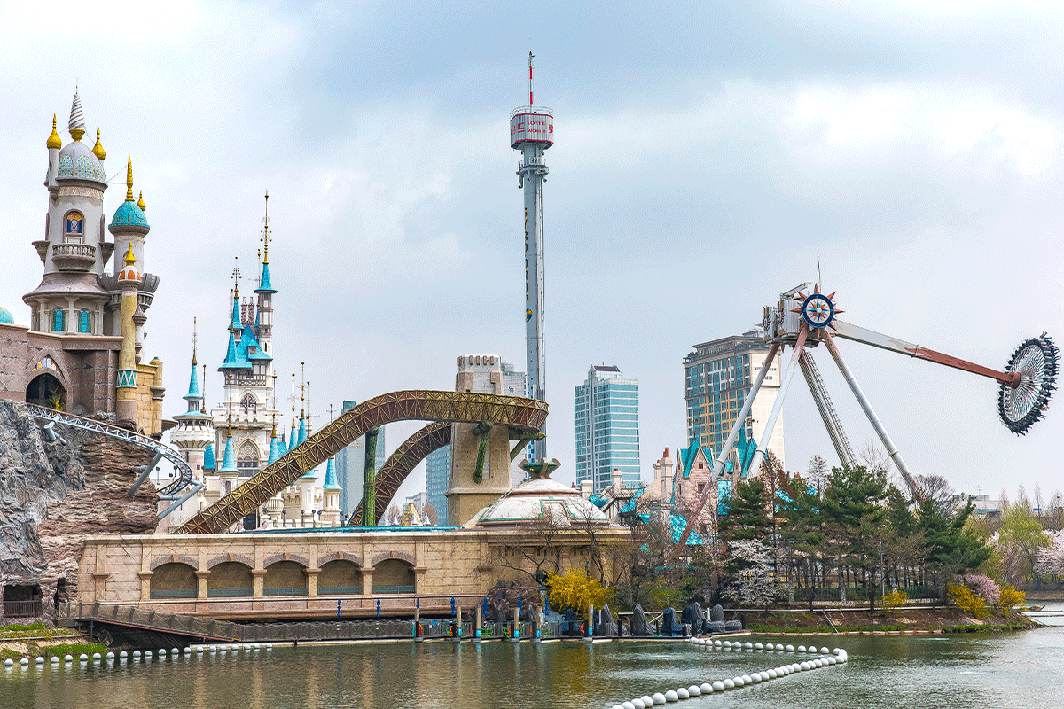 韓国、韓国旅行、韓国観光、ソウル、ソウル旅行、蚕室、チャムシル、ロッテワールド、ロッテワールドモール、ロッテタワー、ソクチョン湖、石村湖、韓国ドラマロケ地、お花見名所、展望台