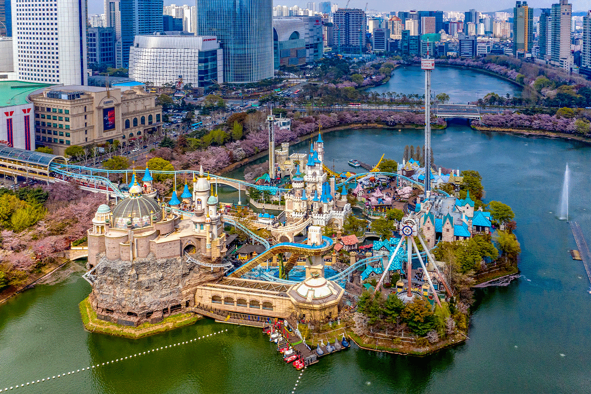 韓国、韓国旅行、韓国観光、ソウル、ソウル旅行、蚕室、チャムシル、ロッテワールド、ロッテワールドモール、ロッテタワー、ソクチョン湖、石村湖、韓国ドラマロケ地、お花見名所、展望台