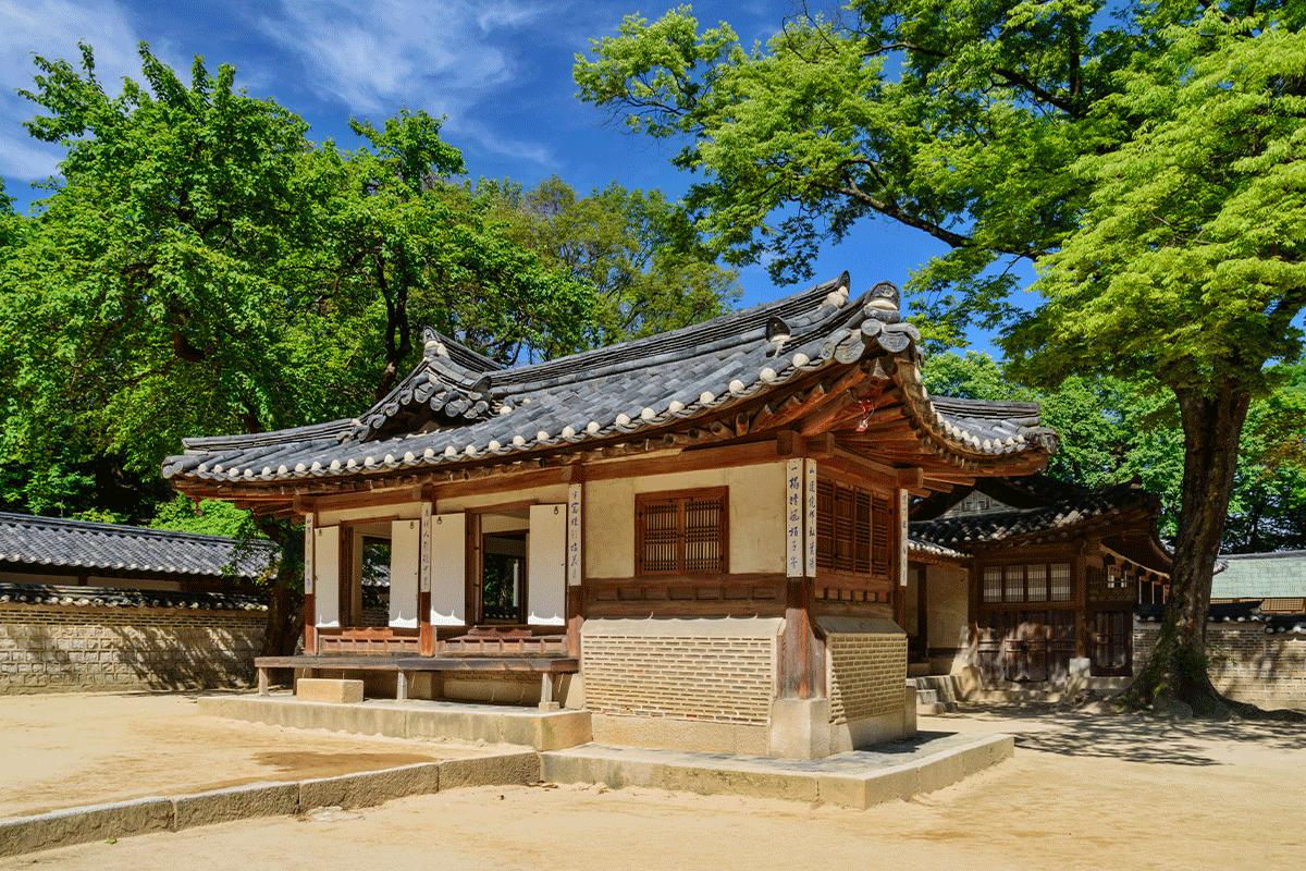 新緑に囲まれた昌徳宮の楽善斎