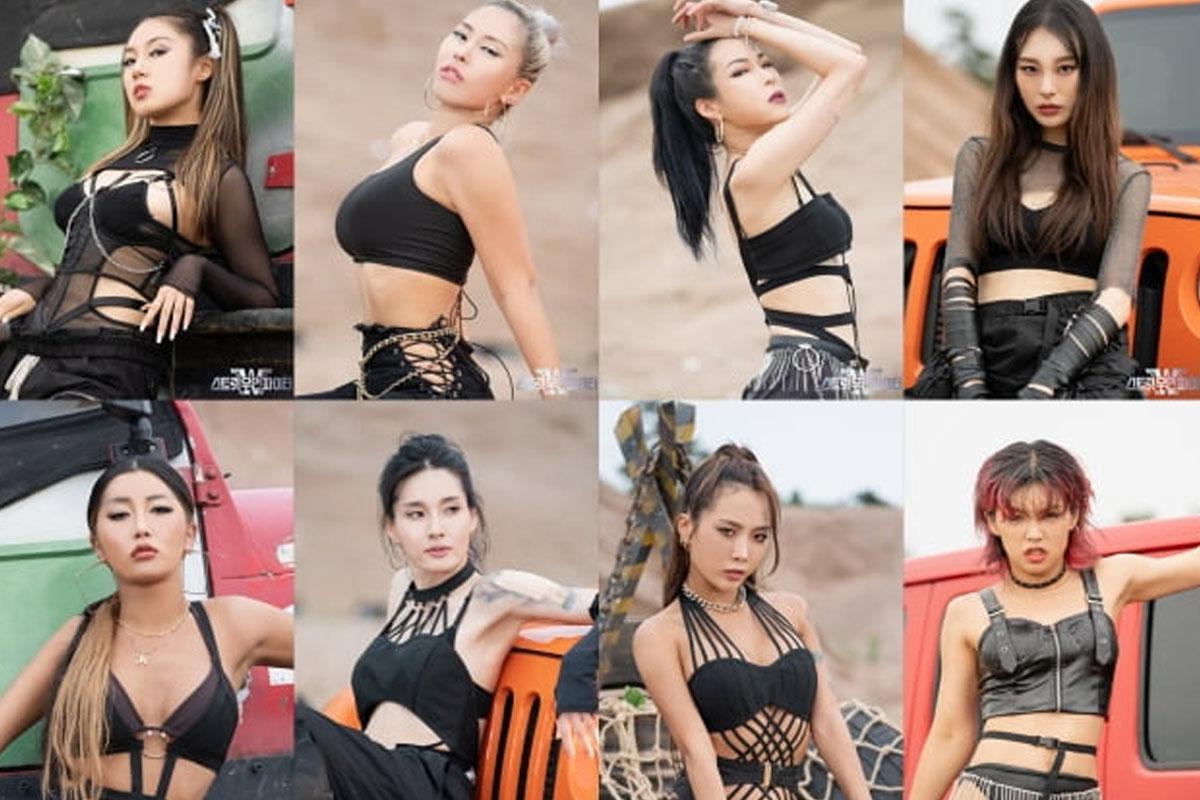 《Street Woman Fighter》比賽參賽者在韓國的時尚風格展示，穿著運動和性感風格衣服，呈現出強烈的個性美。