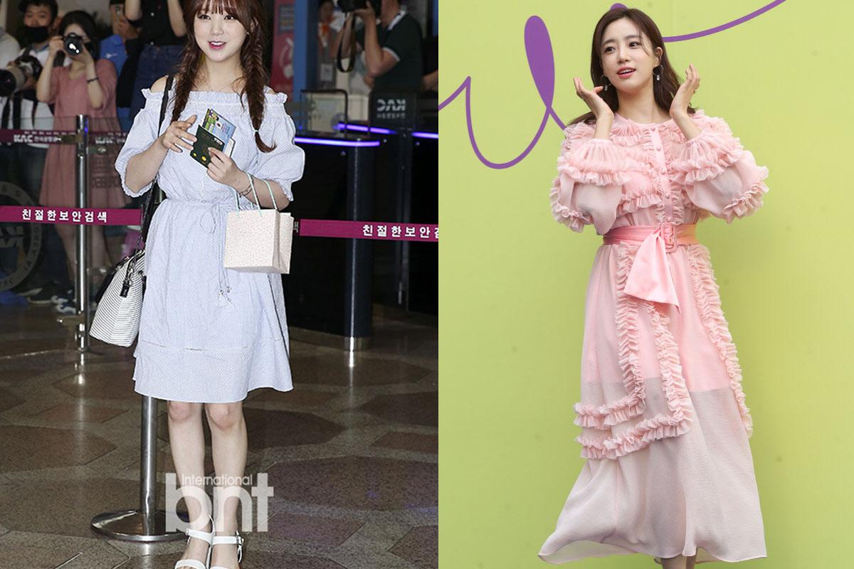 香港可愛少女風時尚造型：粉藍色及粉紅色洋裝搭配白色手提包，展現甜美風格