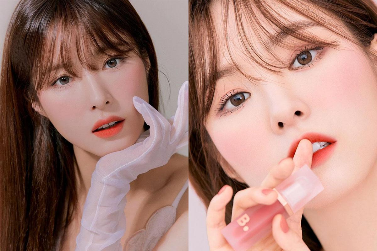 申世景畫報妝容展現,強調柔和雙眼和清新粉色臉頰,Banila Co廣告中成為冬季妝容熱門話題。來源:바닐라코