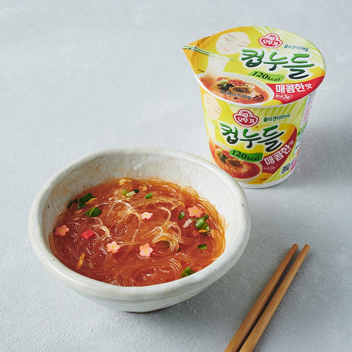 韓國OTTOGI品牌低卡辣味冬粉杯麵，僅120卡路里，融合健康與美味減肥選擇。
