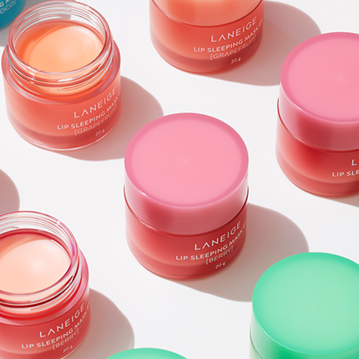韓國Laneige品牌水潤修護睡眠唇膜，夜間護理產品，推薦莓果香，滋潤雙唇一整晚。
