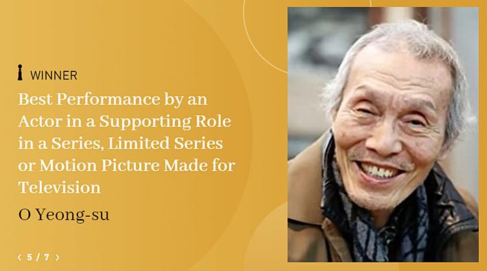 「イカゲーム」オ·ヨンス、韓国初のゴールデングローブ助演男優賞