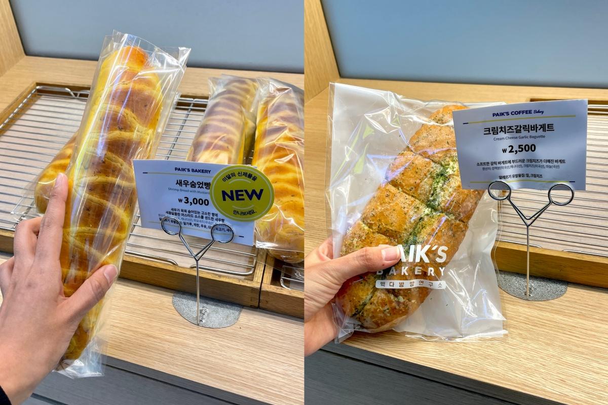 các loại bánh ở PAIK'S BAKERY chi nhánh ngã tư Sinsa, Hàn Quốc