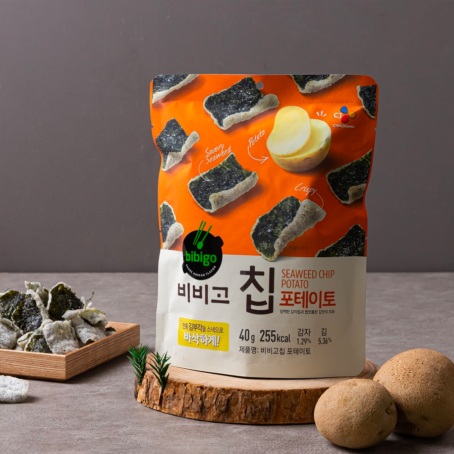 韓国のBibigoブランドのキムブガク ポテト味チップスのイメージ画像