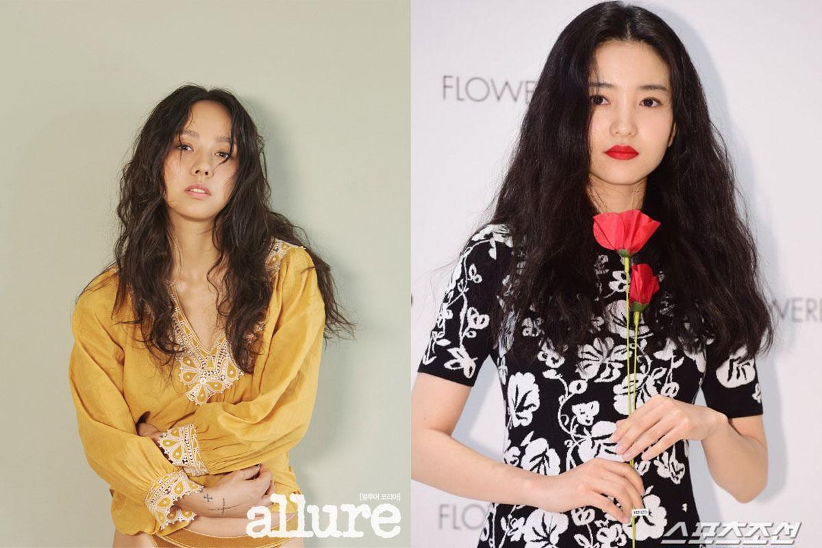 名人在社交場合展示嬉皮燙髮，搭配正式服裝，突出復古時尚魅力。