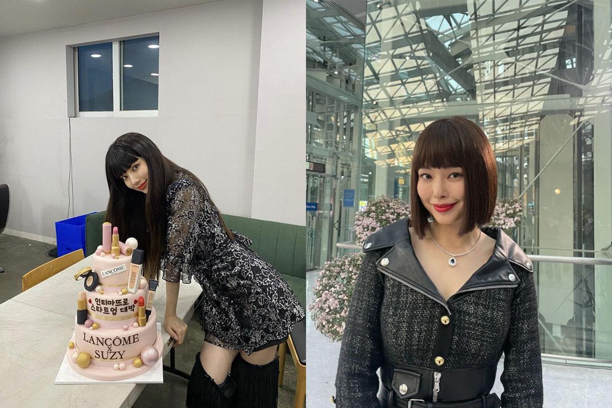 女性名人展示平剪劉海造型，讓整體外觀看起來更具個性化。