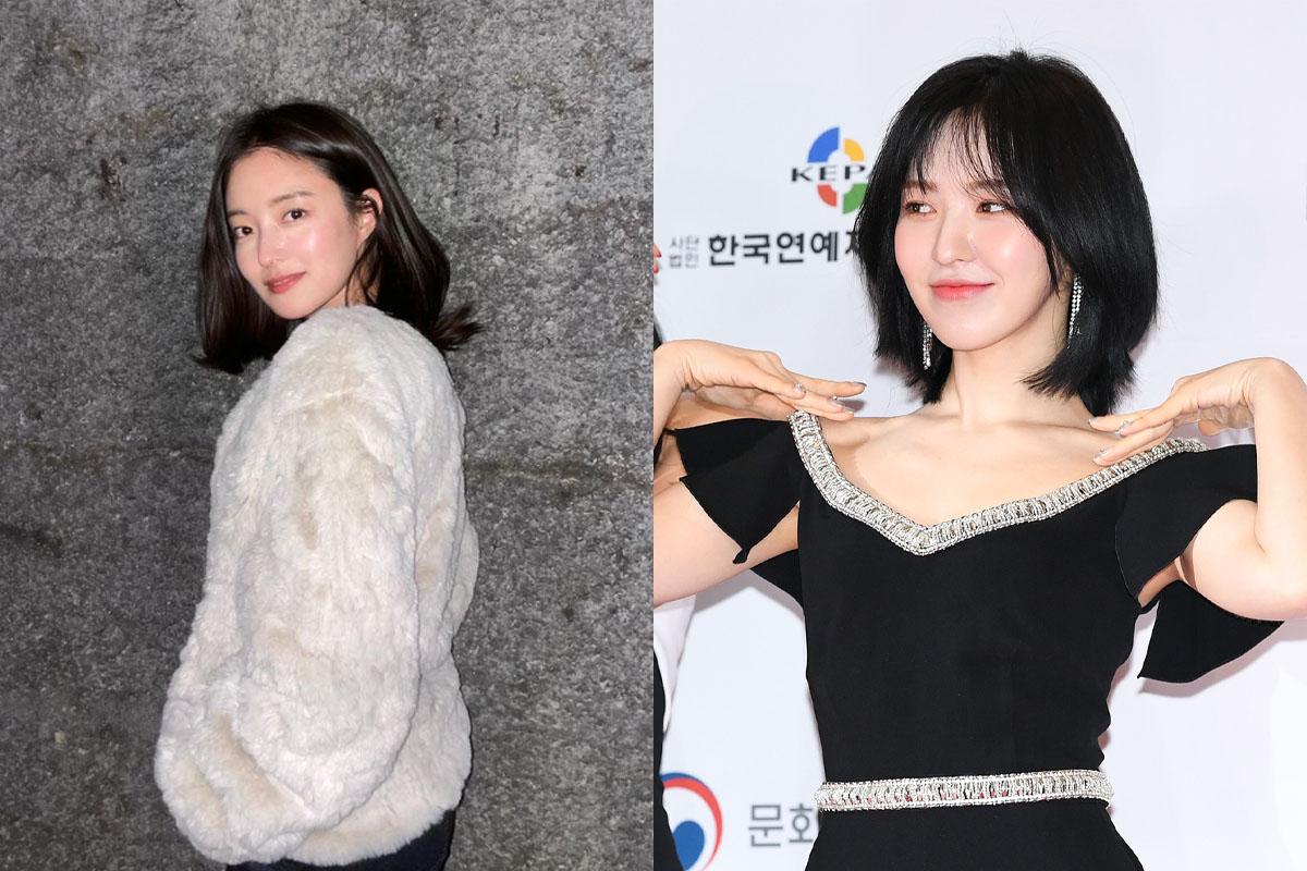 名人展示柔和捲髮風格，搭配輕便休閒服，背景為室內空間。