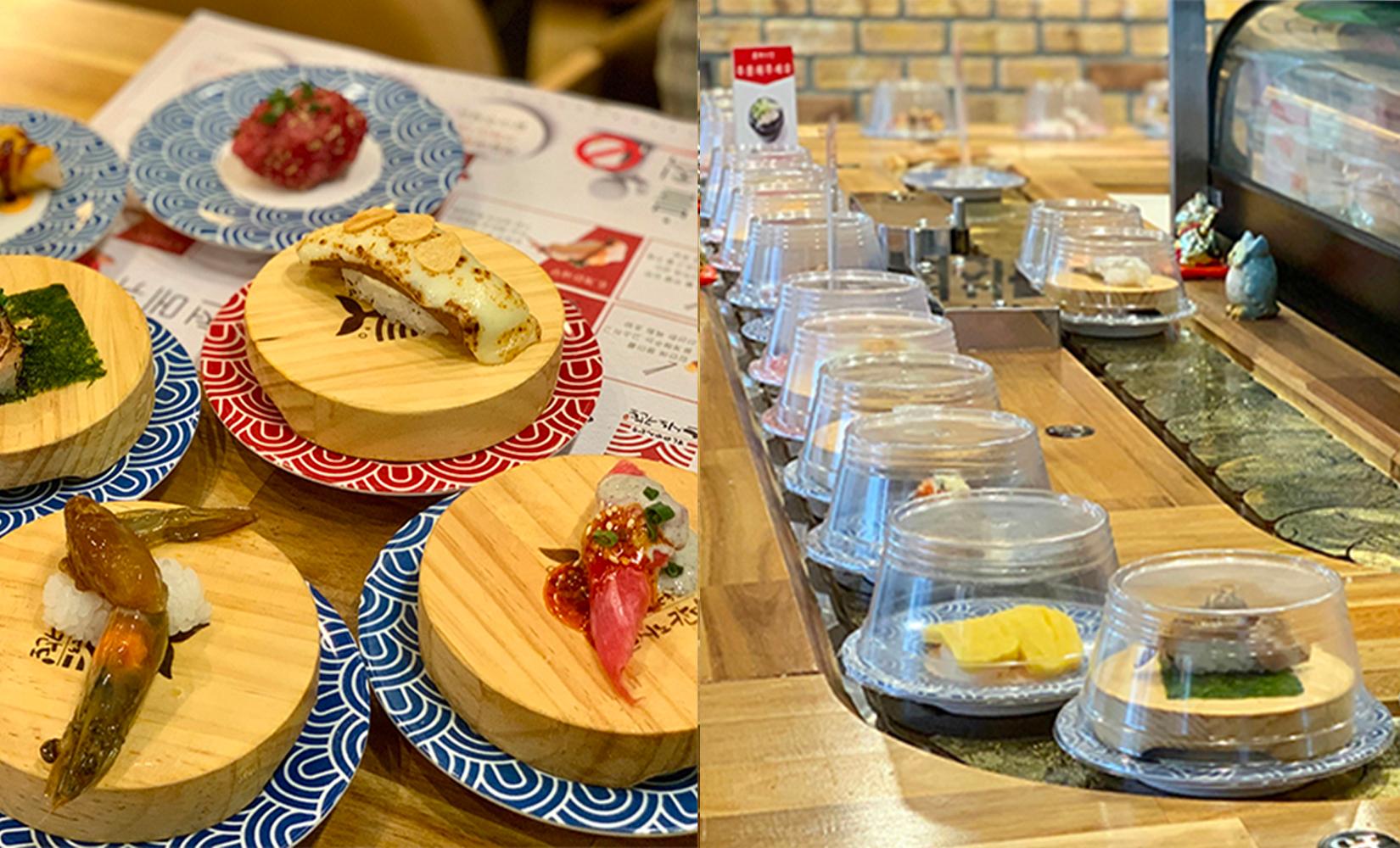 Sushi Nokando chi nhánh Hongdae: Sushi băng chuyền giá siêu học sinh