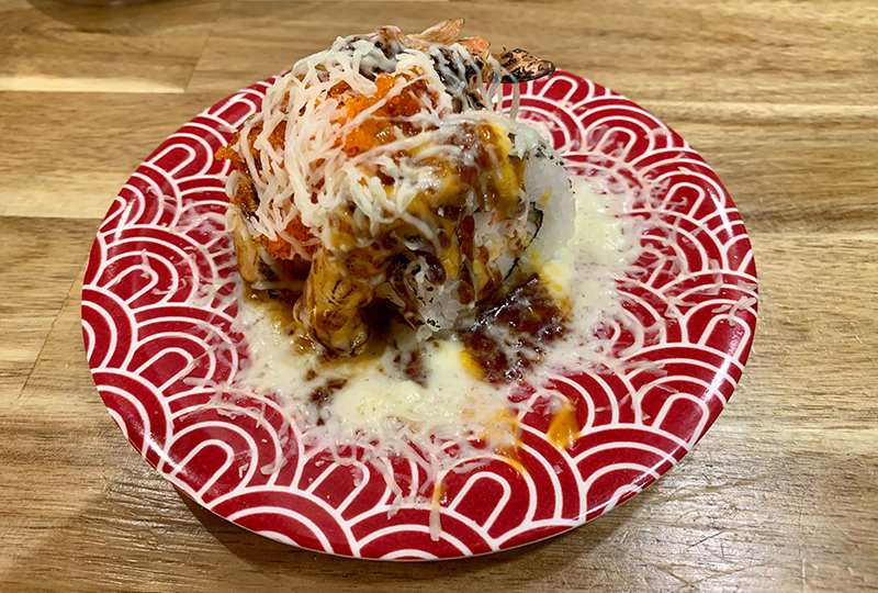 Sushi Nokando的起司蝦卷，配有豐富的奶酪，美味又令人垂涎。