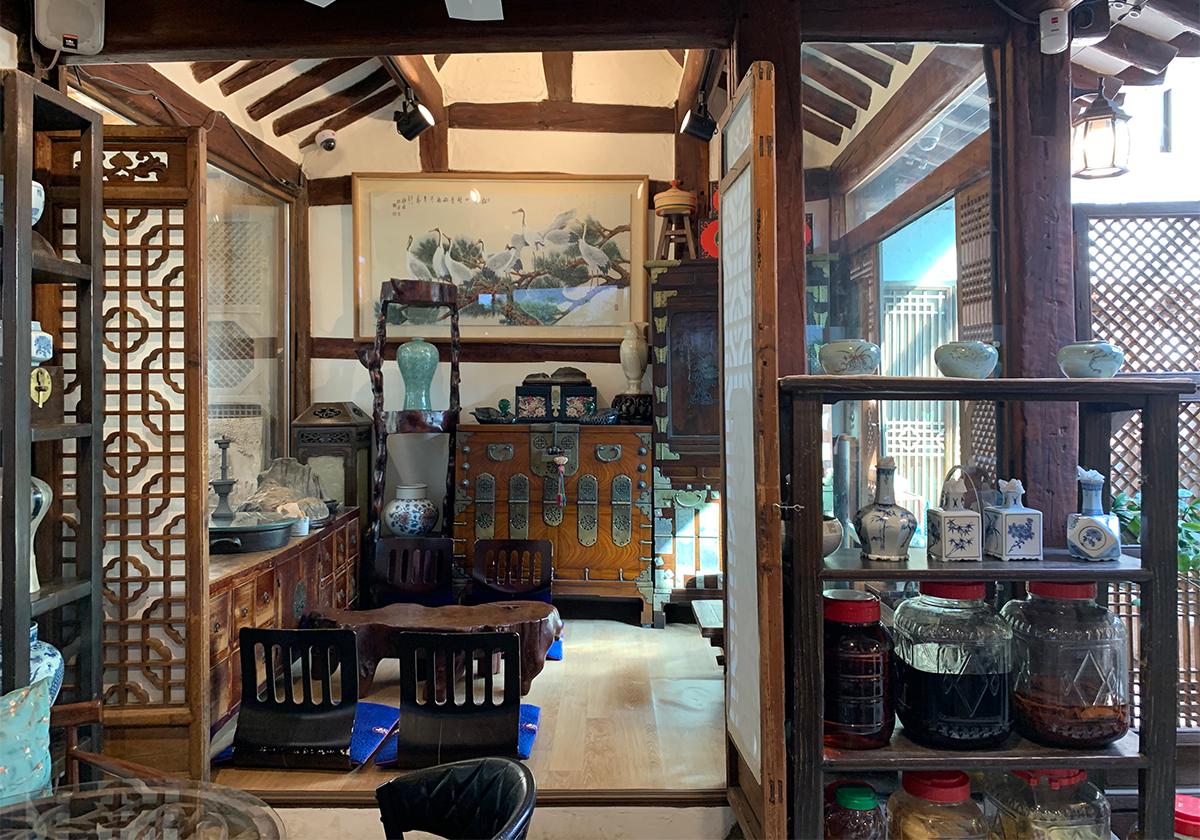 Another view of the cafe and more customer seating.