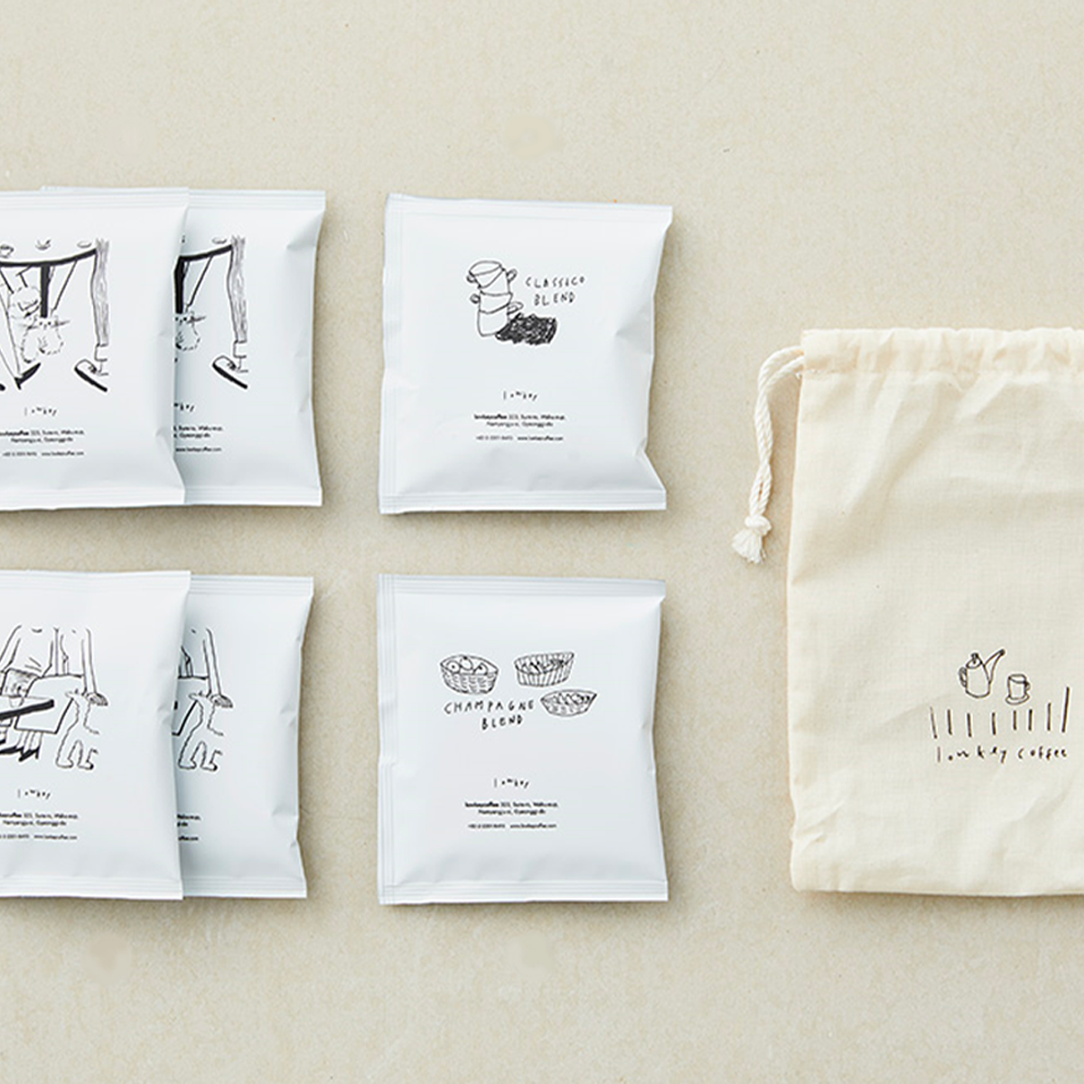 LOWKEY的濾掛式咖啡包裝，展示六包入的咖啡品牌設計。
