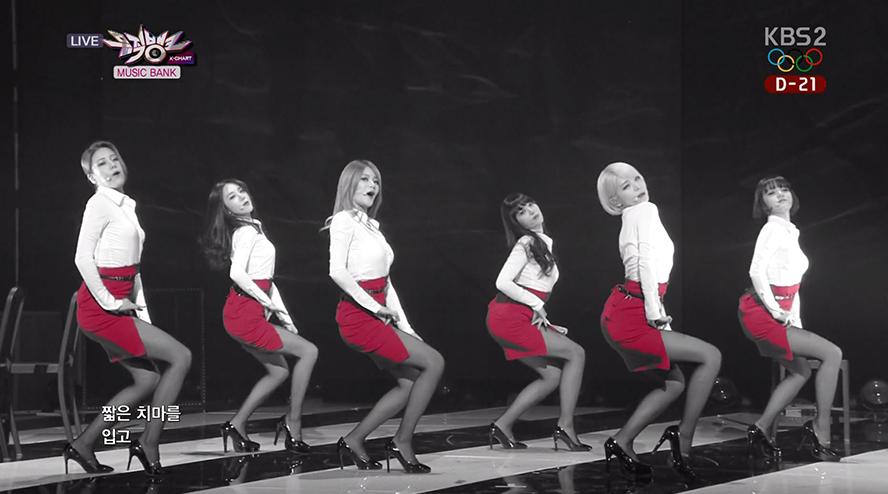 AOA於KBS音樂節目中表演，團體舞蹈因性感表現引起服裝及舞臺表演審查。