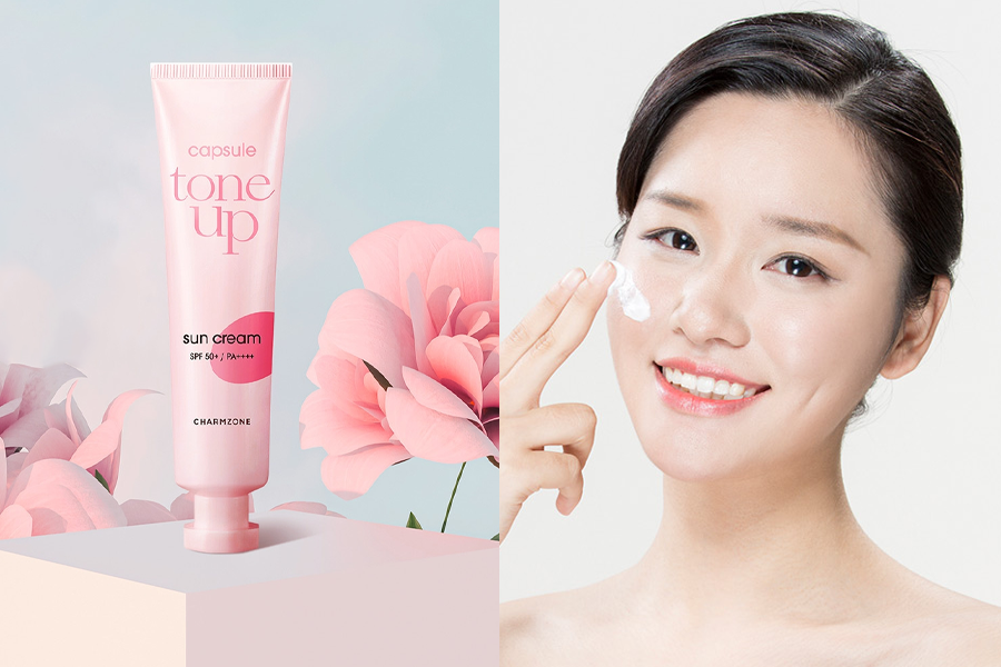Charmzone Capsule 提亮防曬乳，具有自然活力提亮效果